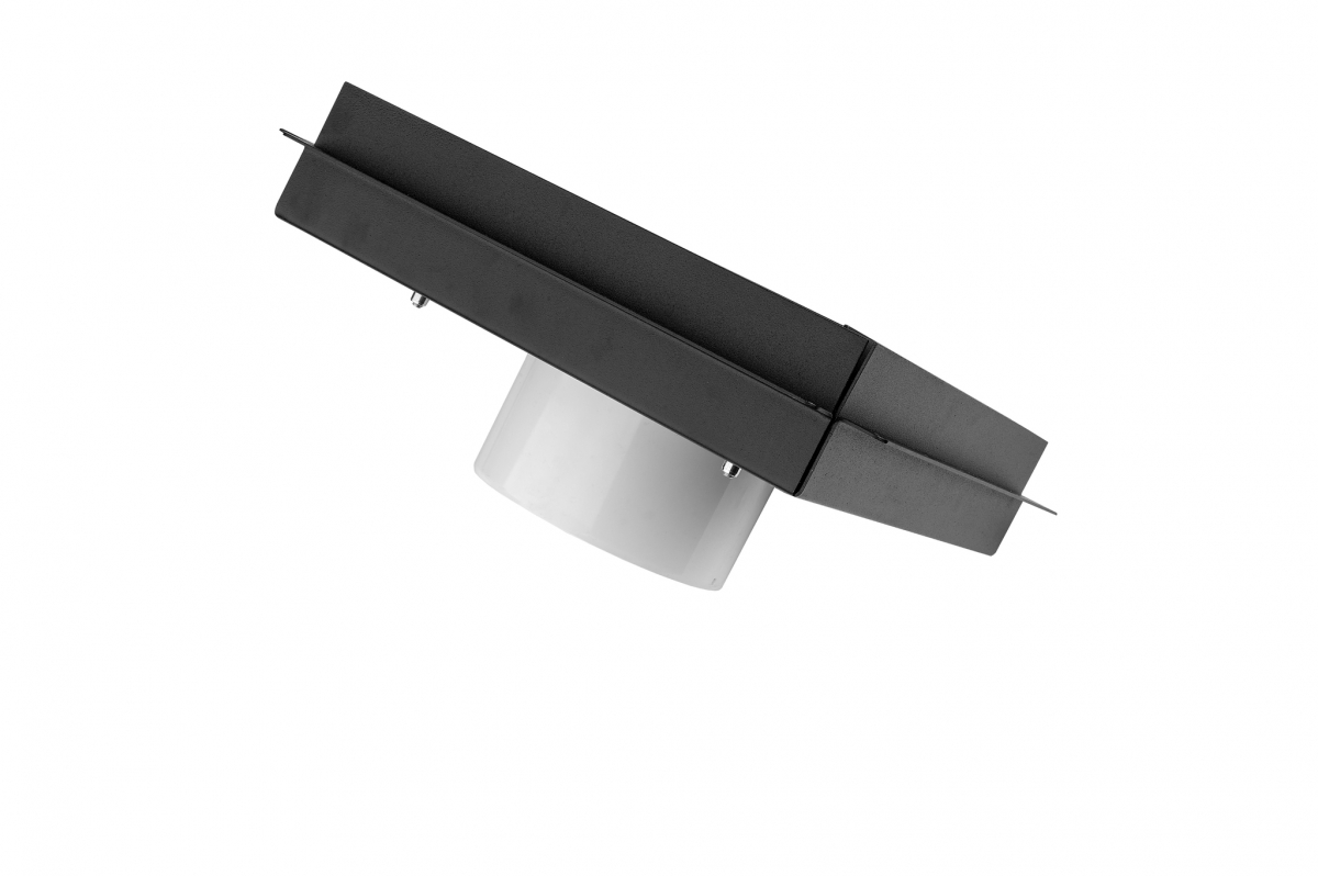 Теневой диффузор под плитку с вентилятором FoZa 207х207 с вентилятором на шарикоподшипнике 100СК, обратный клапан, черная, 100мм