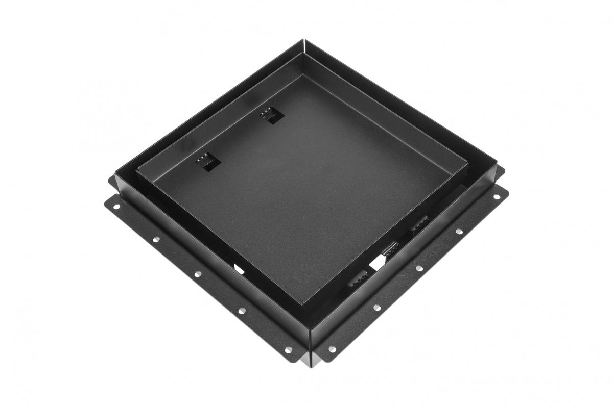 Теневой диффузор под плитку FoZa 237х237 с вентилятором на шарикоподшипнике 125СНК, обратный клапан, таймер+датчик влажности, черная, d125мм