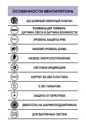 Вентилятор накладной AEON D100 обр.клапан MRH DICITI