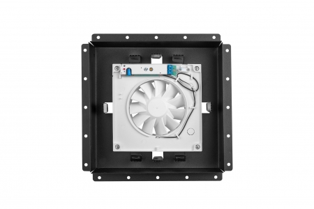 Теневой диффузор под плитку с вентилятором FoZa 207х207 с вентилятором на шарикоподшипнике 100СК, обратный клапан, черная, 100мм